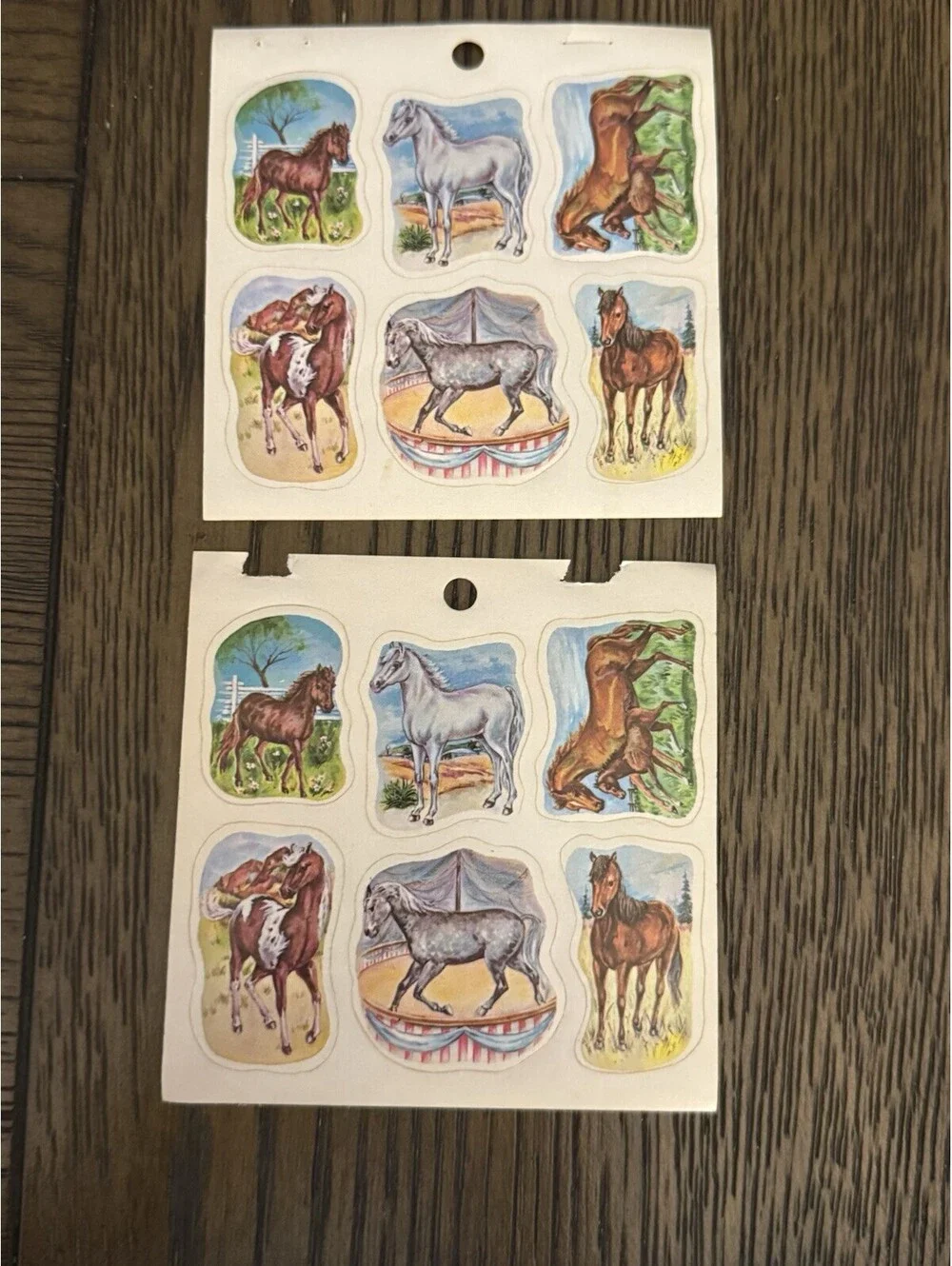 Vintage Eureka Horse Sticker Sheets 1970s Fasson Peel Self Adhesive (2 Sheets)